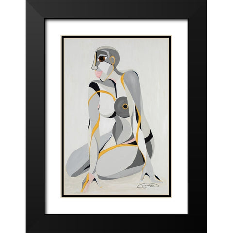 Andrum Black Modern Wood Framed Art Print with Double Matting by Florea, Simona