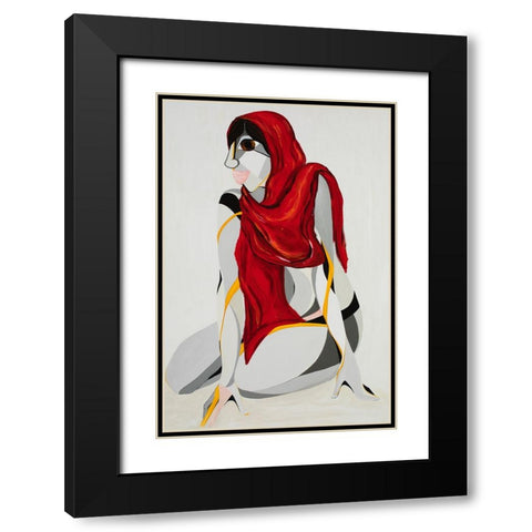 Malala Yousafzai Black Modern Wood Framed Art Print with Double Matting by Florea, Simona