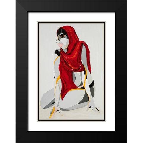 Malala Yousafzai Black Modern Wood Framed Art Print with Double Matting by Florea, Simona