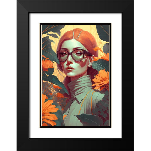 Beauty In The Jungle Black Modern Wood Framed Art Print with Double Matting by Treechild