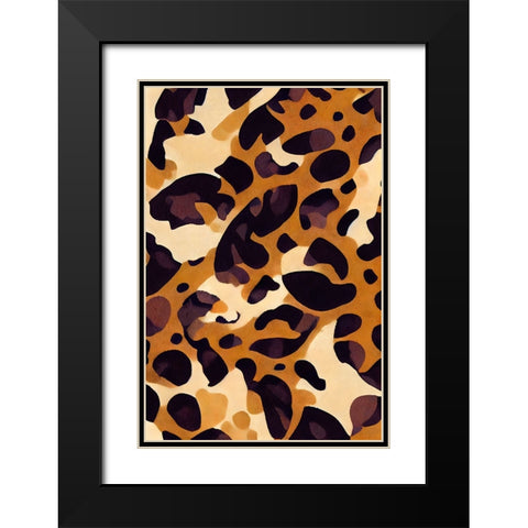 Leo Pattern Black Modern Wood Framed Art Print with Double Matting by Treechild