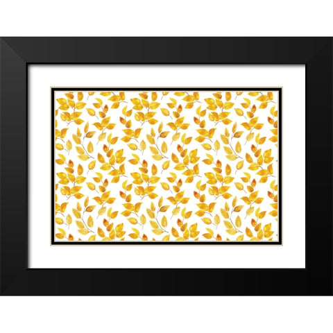 Curvy leaves Black Modern Wood Framed Art Print with Double Matting by Laiz Blursbyai, Rosana