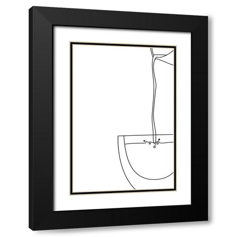 Pouring coffee line art Black Modern Wood Framed Art Print with Double Matting by Laiz Blursbyai, Rosana