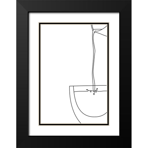 Pouring coffee line art Black Modern Wood Framed Art Print with Double Matting by Laiz Blursbyai, Rosana