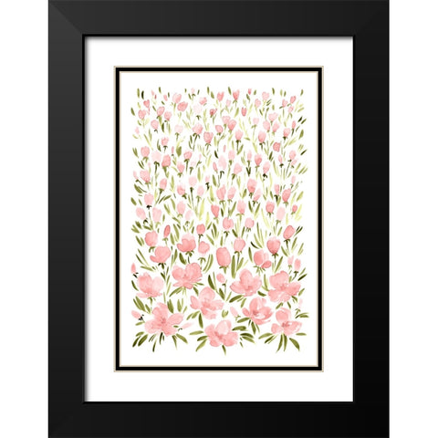 Field of pink flowers Black Modern Wood Framed Art Print with Double Matting by Laiz Blursbyai, Rosana