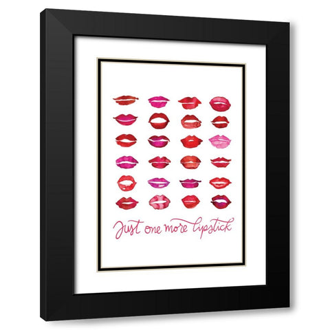 Just one more lipstick Black Modern Wood Framed Art Print with Double Matting by Laiz Blursbyai, Rosana