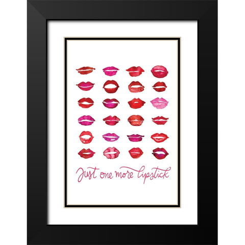 Just one more lipstick Black Modern Wood Framed Art Print with Double Matting by Laiz Blursbyai, Rosana