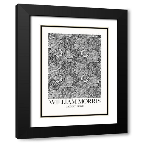 Marigold Monochrome Black Modern Wood Framed Art Print with Double Matting by Pictufy