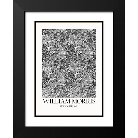 Marigold Monochrome Black Modern Wood Framed Art Print with Double Matting by Pictufy