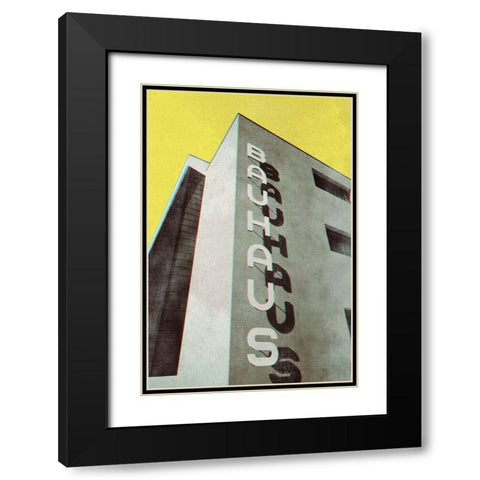 Bauhaus Dessau architecture in vintage magazine style Black Modern Wood Framed Art Print with Double Matting by Laiz Blursbyai, Rosana