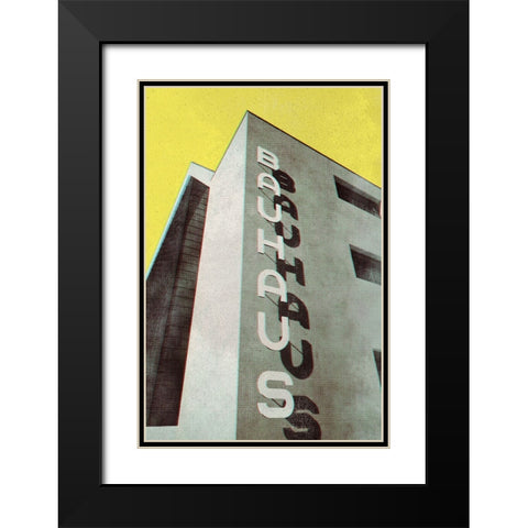 Bauhaus Dessau architecture in vintage magazine style Black Modern Wood Framed Art Print with Double Matting by Laiz Blursbyai, Rosana