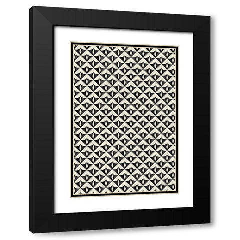 Black Triangle Pattern Black Modern Wood Framed Art Print with Double Matting by Treechild