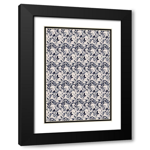 Water Color Pattern Black Modern Wood Framed Art Print with Double Matting by Treechild