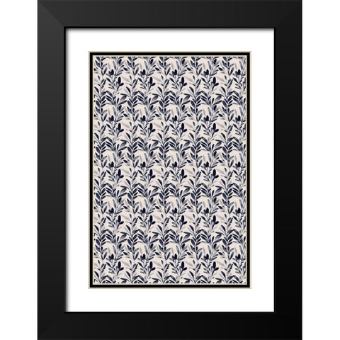 Water Color Pattern Black Modern Wood Framed Art Print with Double Matting by Treechild