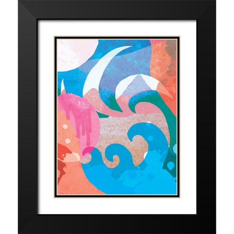 Melting Sun Black Modern Wood Framed Art Print with Double Matting by Demir, Aylin