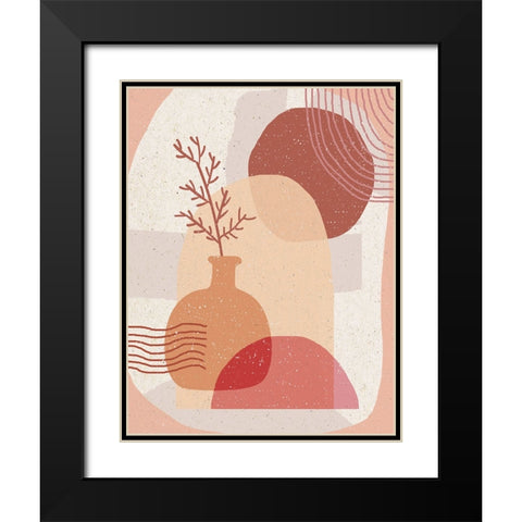 Boho Plant a Pot Black Modern Wood Framed Art Print with Double Matting by Demir, Aylin