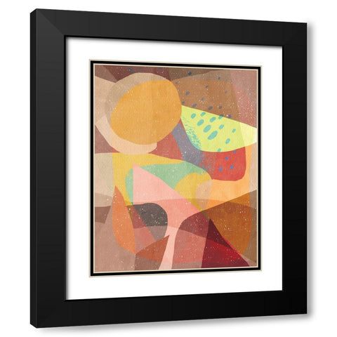 Pastel Shapes a Watermelon Black Modern Wood Framed Art Print with Double Matting by Demir, Aylin
