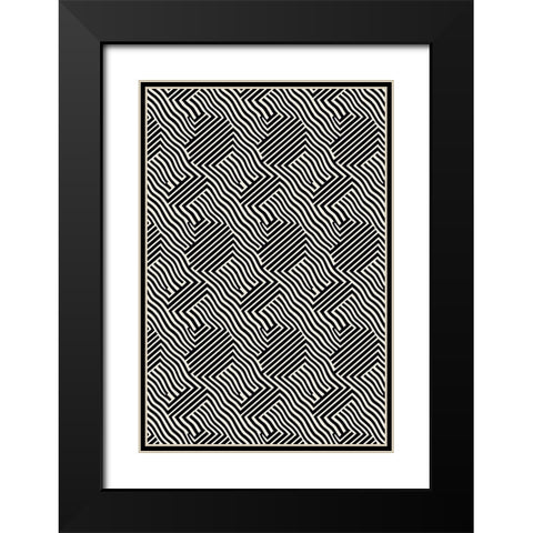 Black And White Pattern Black Modern Wood Framed Art Print with Double Matting by Treechild