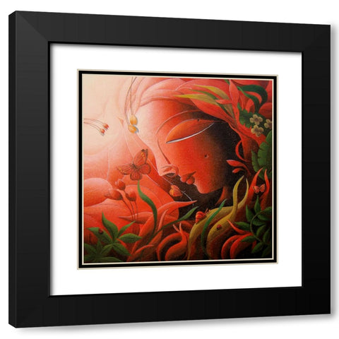 Mother Nature Black Modern Wood Framed Art Print with Double Matting by Mukherjee, Dhananjoy