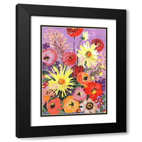 Sunny asters and anemones Black Modern Wood Framed Art Print with Double Matting by Zwara, Ania