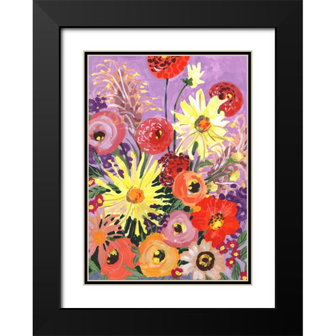 Sunny asters and anemones Black Modern Wood Framed Art Print with Double Matting by Zwara, Ania