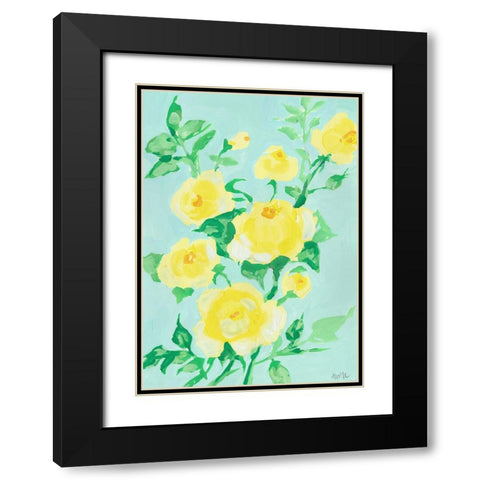Lemon Roses Black Modern Wood Framed Art Print with Double Matting by Zwara, Ania