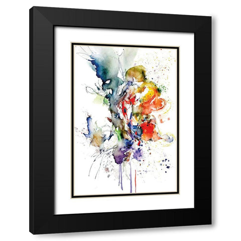 Abstract shape Black Modern Wood Framed Art Print with Double Matting by Mauro