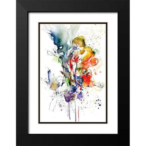 Abstract shape Black Modern Wood Framed Art Print with Double Matting by Mauro