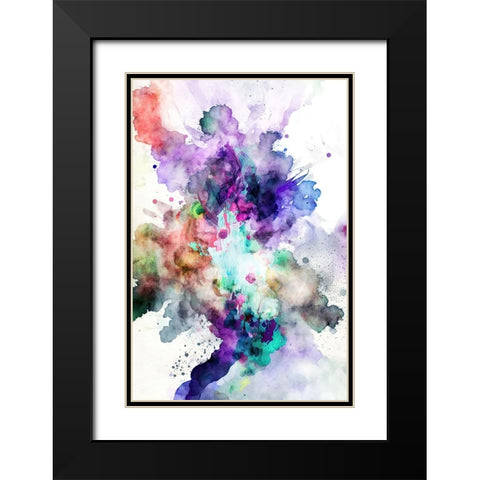 Chromatic Symphony Black Modern Wood Framed Art Print with Double Matting by Mauro