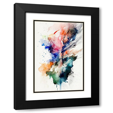 Stranger Shapes Black Modern Wood Framed Art Print with Double Matting by Mauro