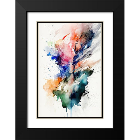 Stranger Shapes Black Modern Wood Framed Art Print with Double Matting by Mauro