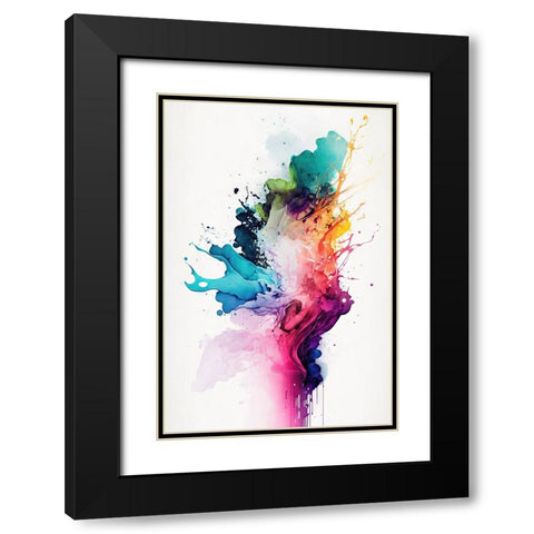 Blissful Chaos Black Modern Wood Framed Art Print with Double Matting by Mauro