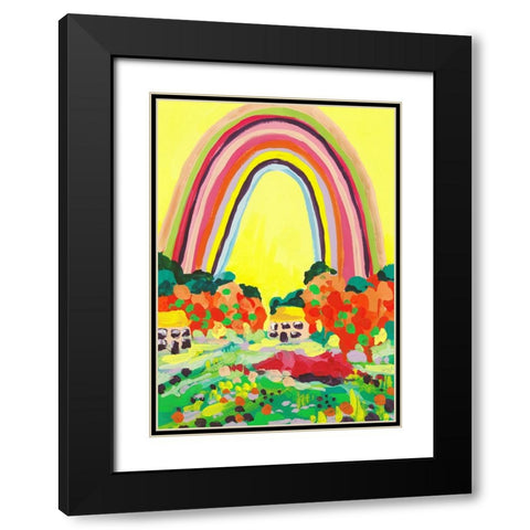 Countryside Rainbow Yellow Black Modern Wood Framed Art Print with Double Matting by Zwara, Ania