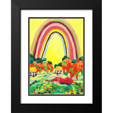 Countryside Rainbow Yellow Black Modern Wood Framed Art Print with Double Matting by Zwara, Ania