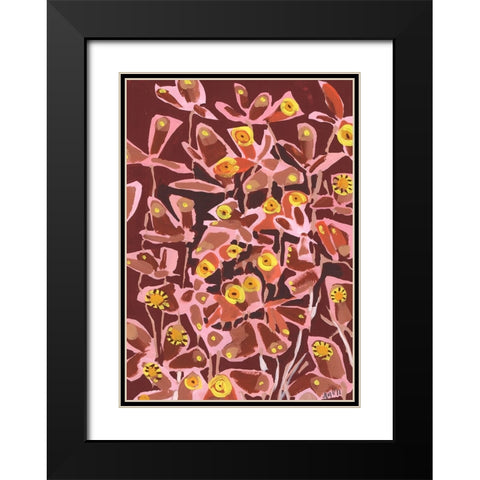 Brown Retro Butterflies Black Modern Wood Framed Art Print with Double Matting by Zwara, Ania