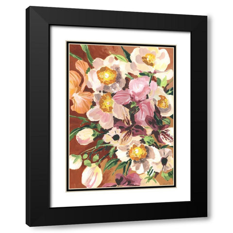 Brown Orchids Black Modern Wood Framed Art Print with Double Matting by Zwara, Ania