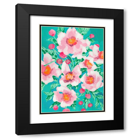 Anemones With Pink Fruits Black Modern Wood Framed Art Print with Double Matting by Zwara, Ania