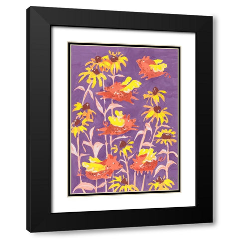Flying Piglets Black Modern Wood Framed Art Print with Double Matting by Zwara, Ania
