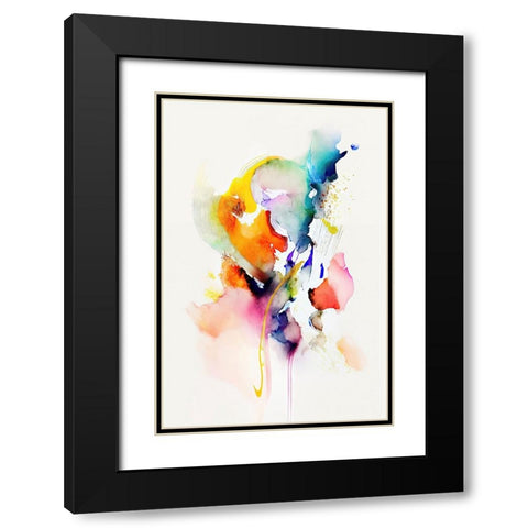 Sound of Color Black Modern Wood Framed Art Print with Double Matting by Mauro