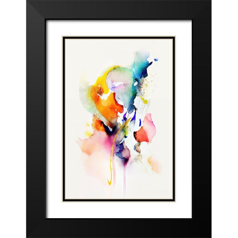 Sound of Color Black Modern Wood Framed Art Print with Double Matting by Mauro