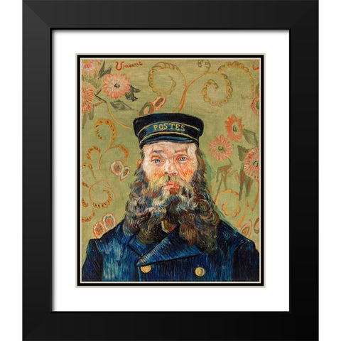 The Postman Black Modern Wood Framed Art Print with Double Matting by Pictufy