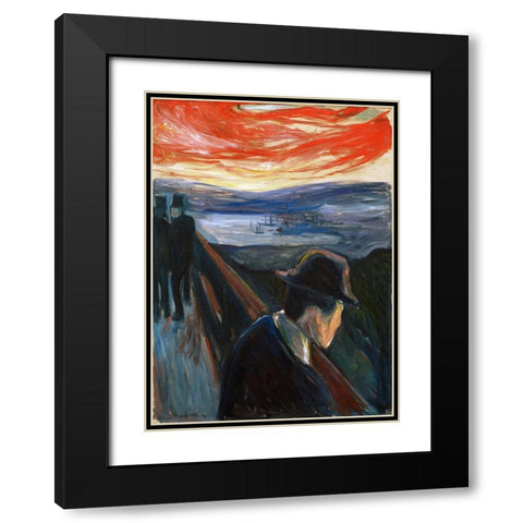 Despair Black Modern Wood Framed Art Print with Double Matting by Pictufy