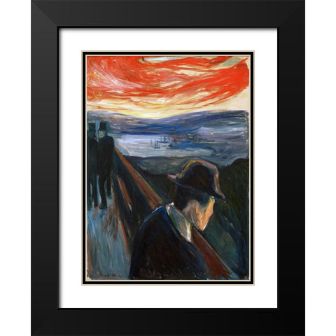 Despair Black Modern Wood Framed Art Print with Double Matting by Pictufy