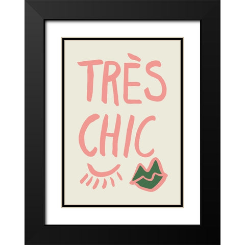Tres Chic Black Modern Wood Framed Art Print with Double Matting by Pictufy Studio