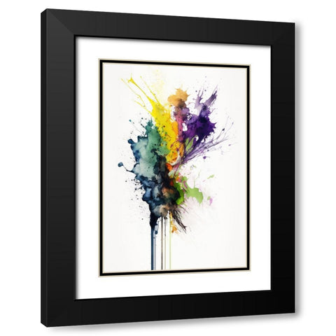 Color Splash Black Modern Wood Framed Art Print with Double Matting by Mauro