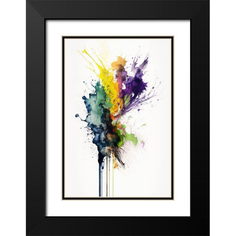 Color Splash Black Modern Wood Framed Art Print with Double Matting by Mauro