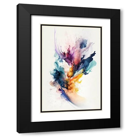 Whispers of Color Black Modern Wood Framed Art Print with Double Matting by Mauro