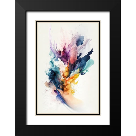 Whispers of Color Black Modern Wood Framed Art Print with Double Matting by Mauro