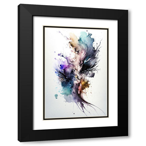 Chromatic Symphony Black Modern Wood Framed Art Print with Double Matting by Mauro