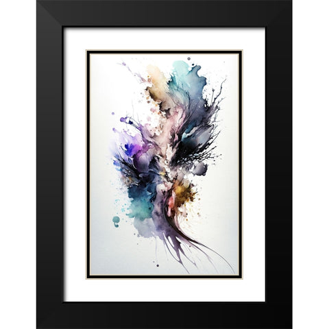Chromatic Symphony Black Modern Wood Framed Art Print with Double Matting by Mauro